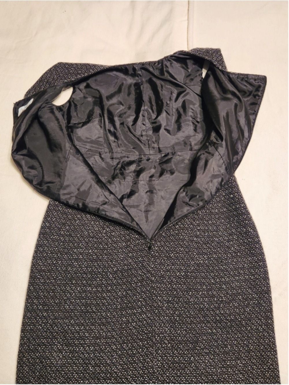 Ann Taylor LOFT Black and White Tweed Front Pleat Career Sheath Dress 2 Petite - Picture 7 of 10